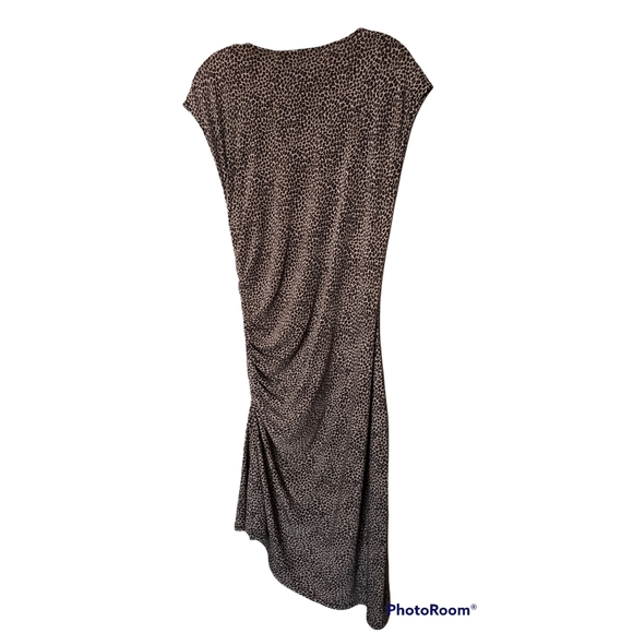 Michael Kors Animal Leopard Print Dress Dropped Shoulder Sleeveless V neck SZ 10 - Picture 3 of 7